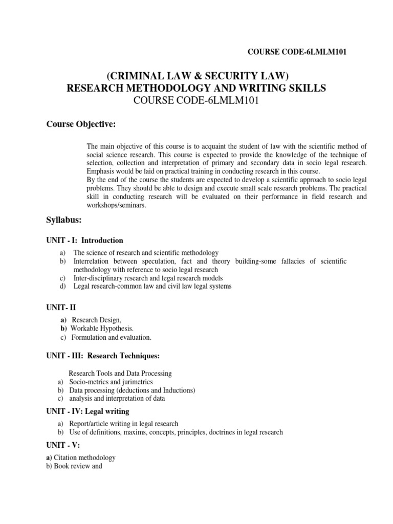 Llm 1st Sem Syllabus Criminal Law Pdf