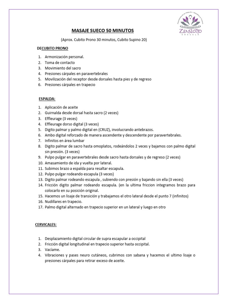 Amasamiento Digitopalmar en Masaje Sueco | PDF