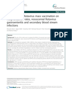 The Impact of Rotavirus Mass Vaccination On Hospitalization Rates, Nosocomial Rotavirus Gastroenteritis and Secondary Blood Stream Infections