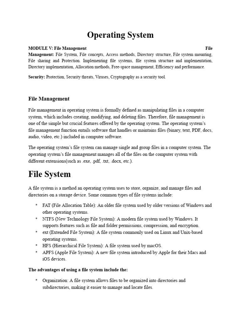 Module 5 os download free pdf file system computer file