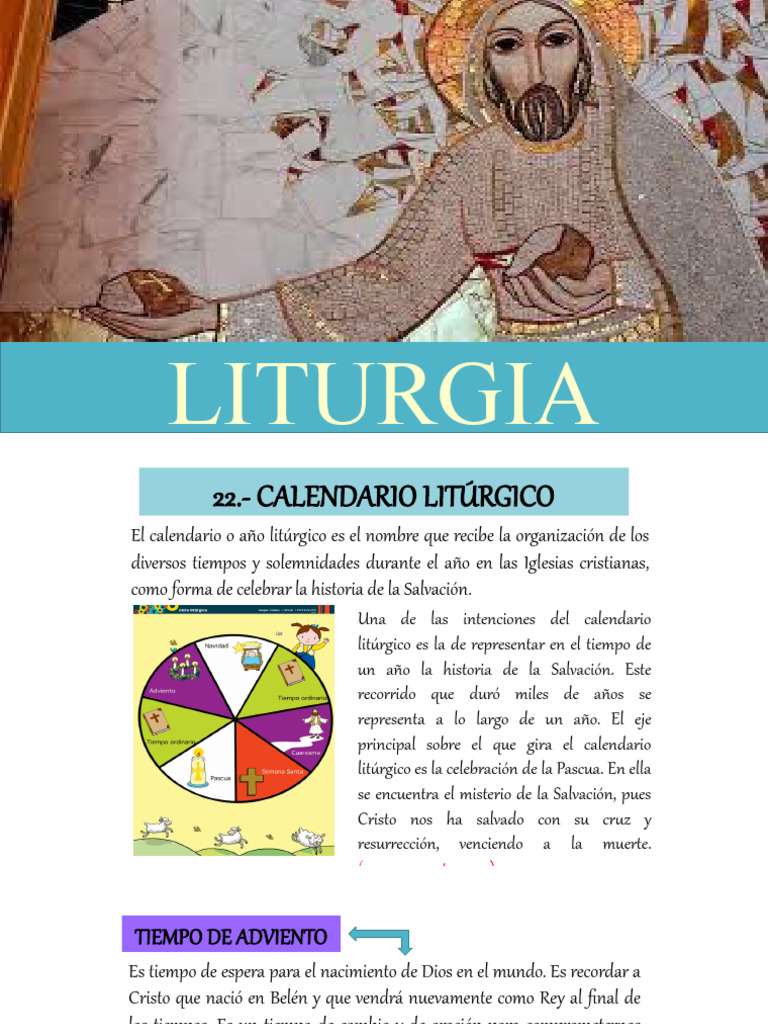 Calendario Litúrgico y Tiempos Santos | PDF | Año litúrgico | Pascua de ...