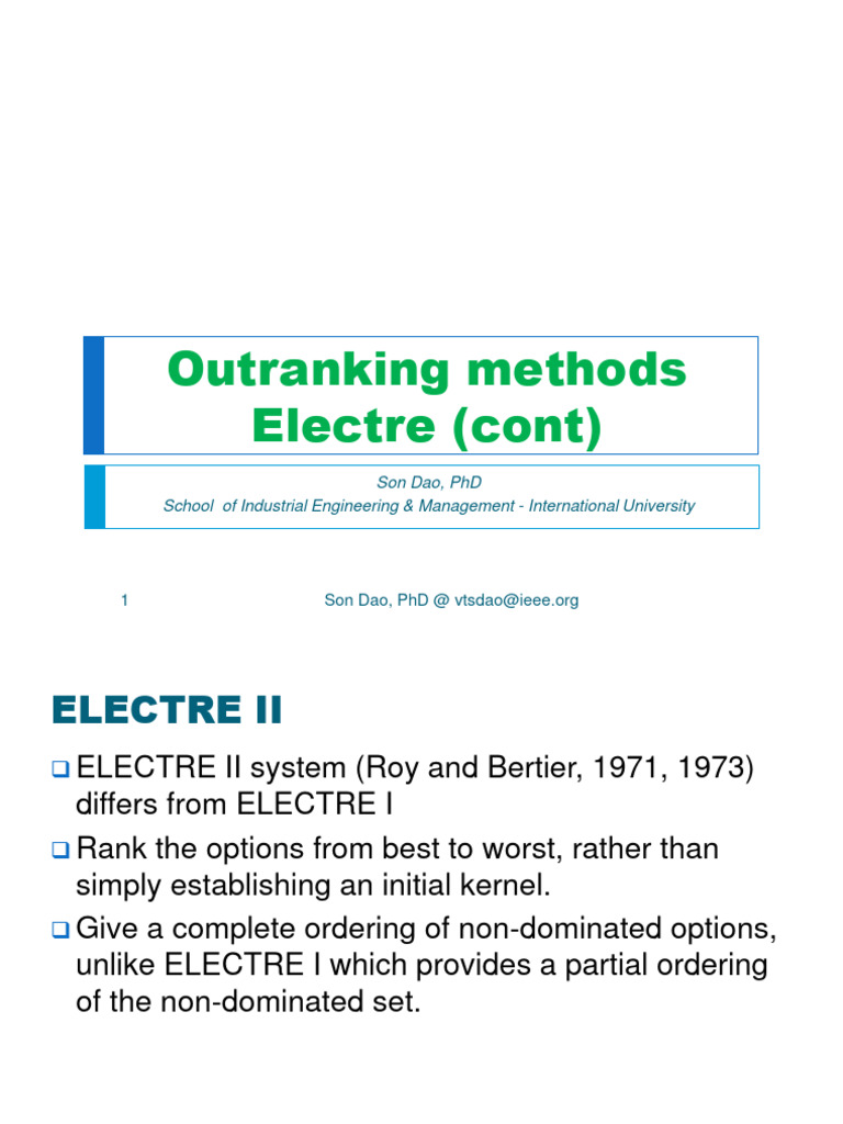 Electre Ii | PDF | Analysis | Applied Mathematics