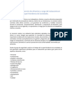 Inocuidad en El Servicio de Alimentos Servicio de Restaurante Superintendencia de Sociedades