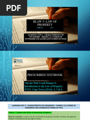 LU2 -CHARACTERISTICS OF OWNERSHIP – THEMES 1 & 2 FORMS OF OWNERSHIP AND ALTERNATIVE FORMS OF TITLE (2)