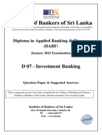 Institute of Bankers of Sri Lanka: D 07 - Investment Banking