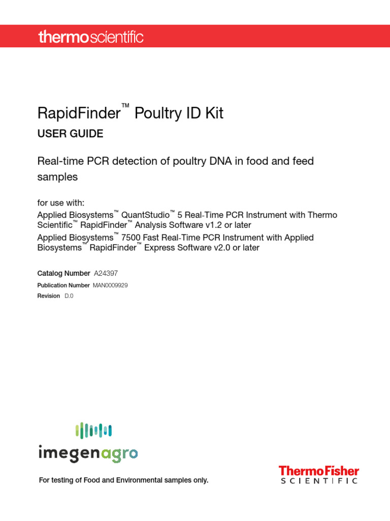 MAN0009929 RapidFinderPoultry UG | PDF | Polymerase Chain Reaction ...