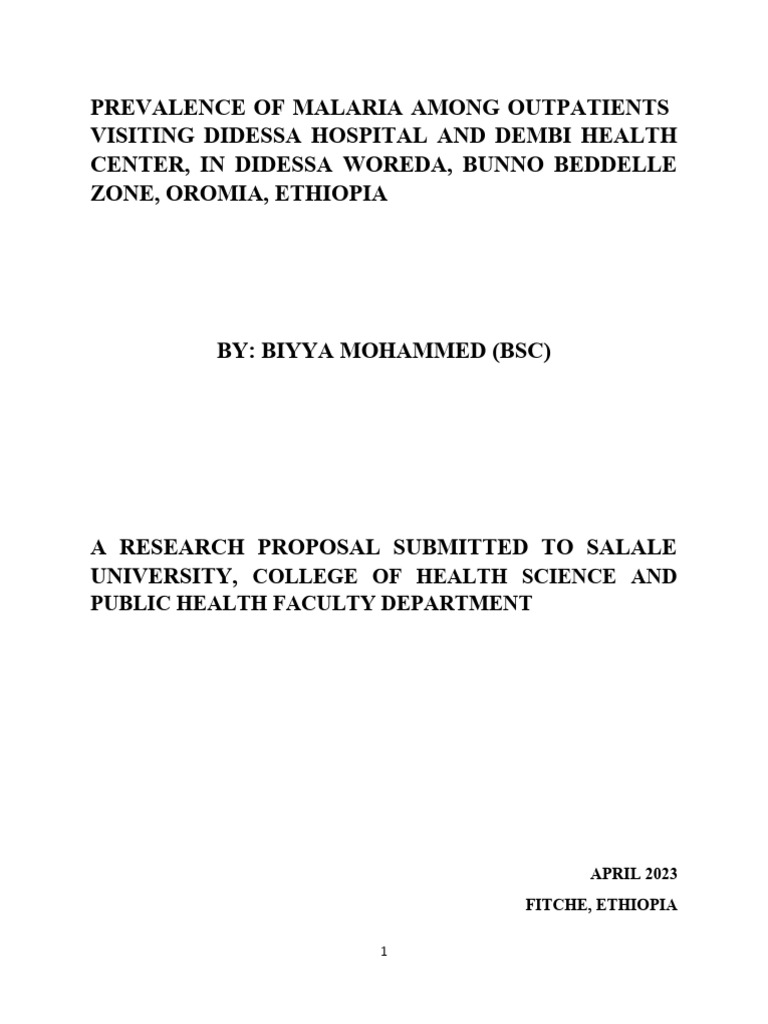 Prevalence of Malaria Among Outpatients-1 | PDF