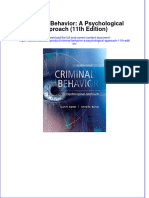 Criminal Behavior A Psychological Approach 11th Edition