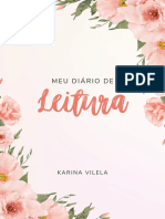 Diário de Leitura Floral Laranja e Rosa