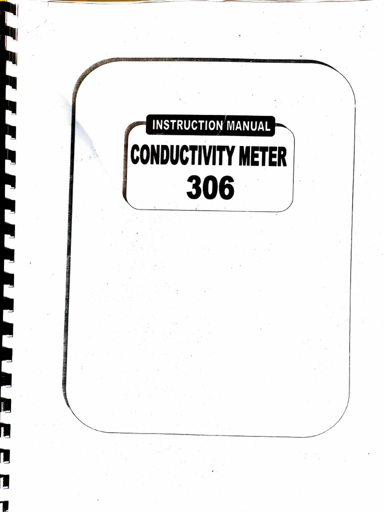 Conductivity Meter 306 Manual | PDF | Electrical Resistivity And ...