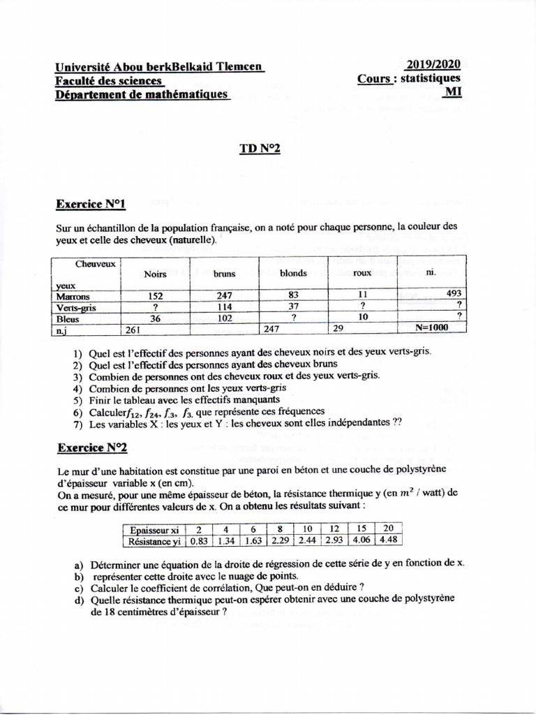TD 2 + Corrige | PDF
