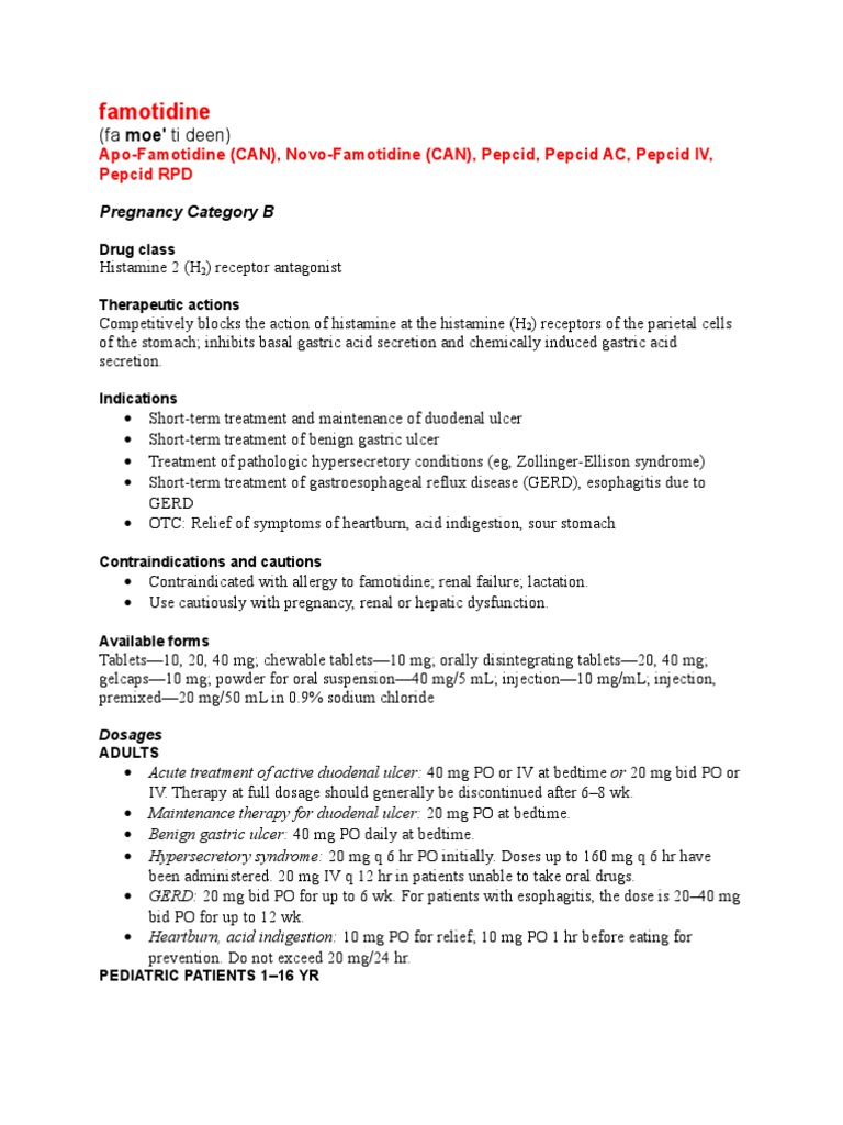 Pepcid Pregnancy Class PregnancyWalls