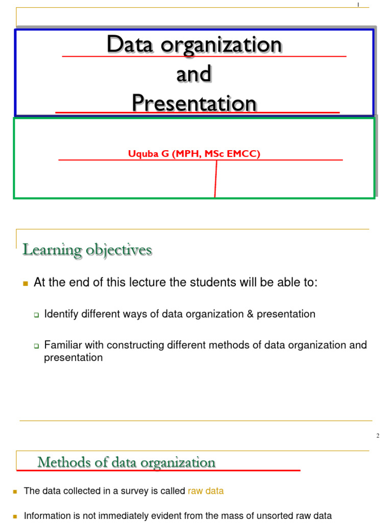 Data Organization and Presentaion | PDF