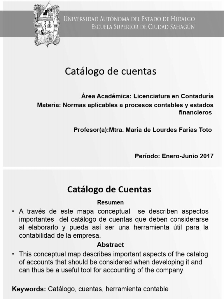 Catálogo de Cuentas en Contabilidad | PDF | Contabilidad | Servicios ...
