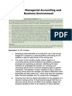 Chapter 1 Managerial Accounting and The Business Environment