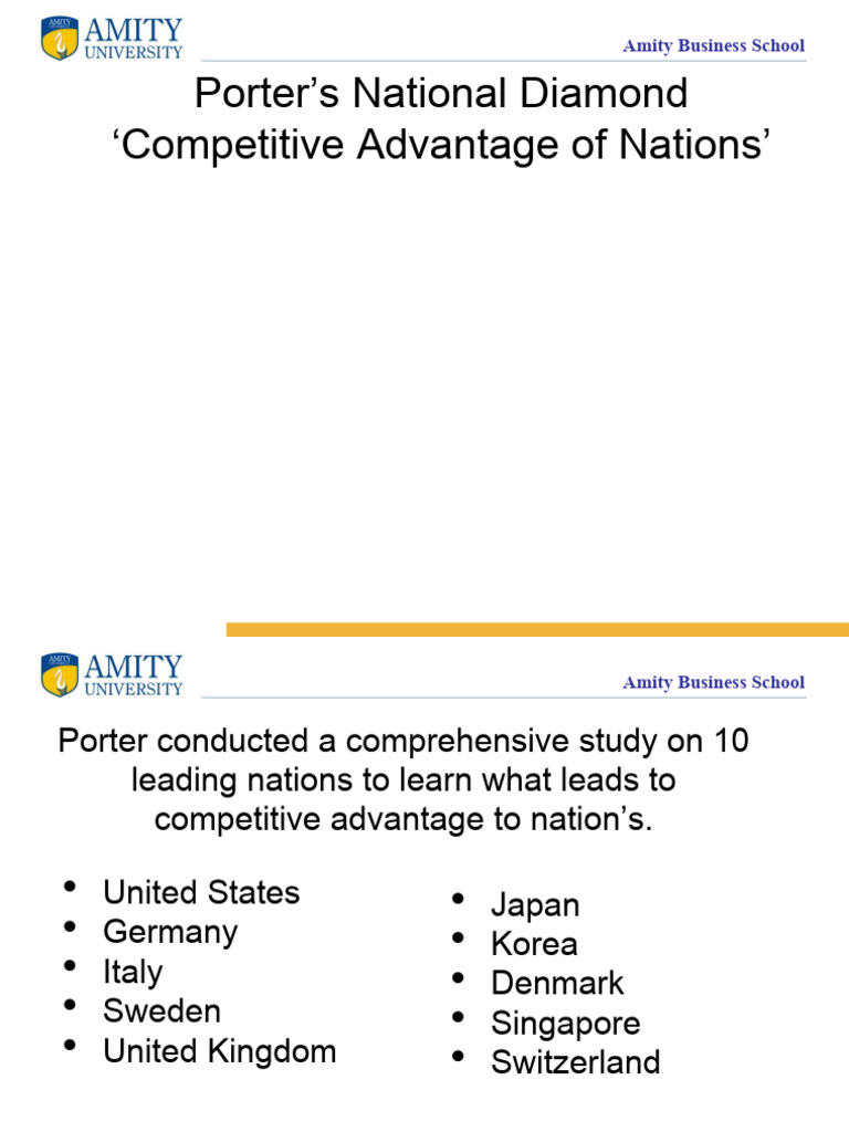 Porter s national diamond competitive advantage of nations pdf