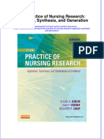 The Practice of Nursing Research Appraisal Synthesis and Generation