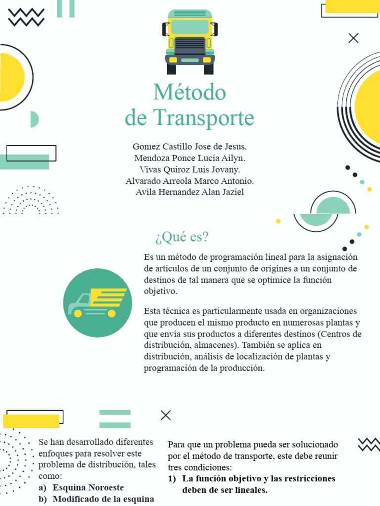 Modelo de Transporte en Programación Lineal | PDF | Programación lineal ...