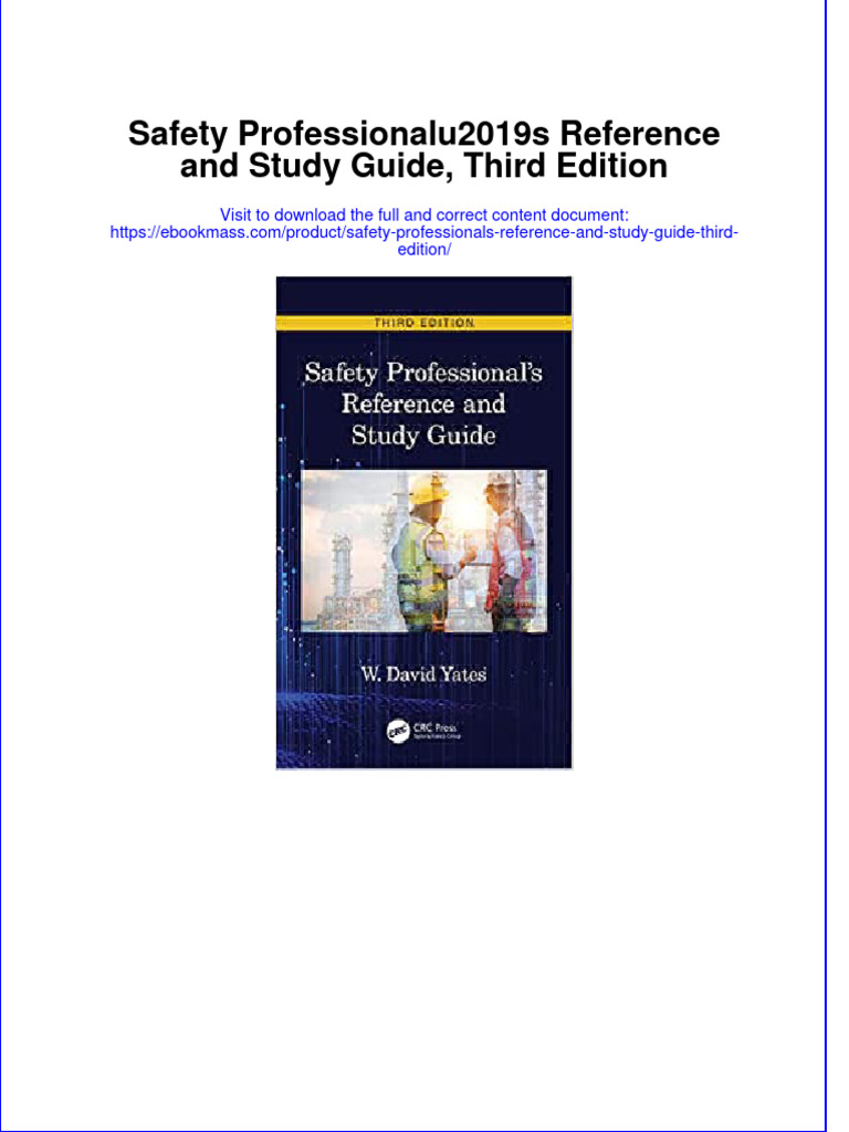 Safety Professionals Reference and Study Guide Third Edition PDF