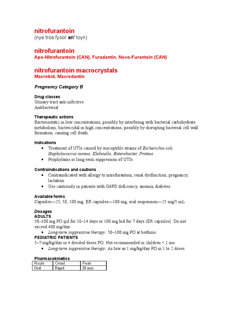 Nitrofurantoin Medical Specialties Clinical Medicine
