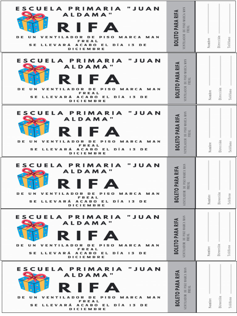 Boletos Rifa - 024618 | PDF