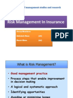 Risk Management in Insurance