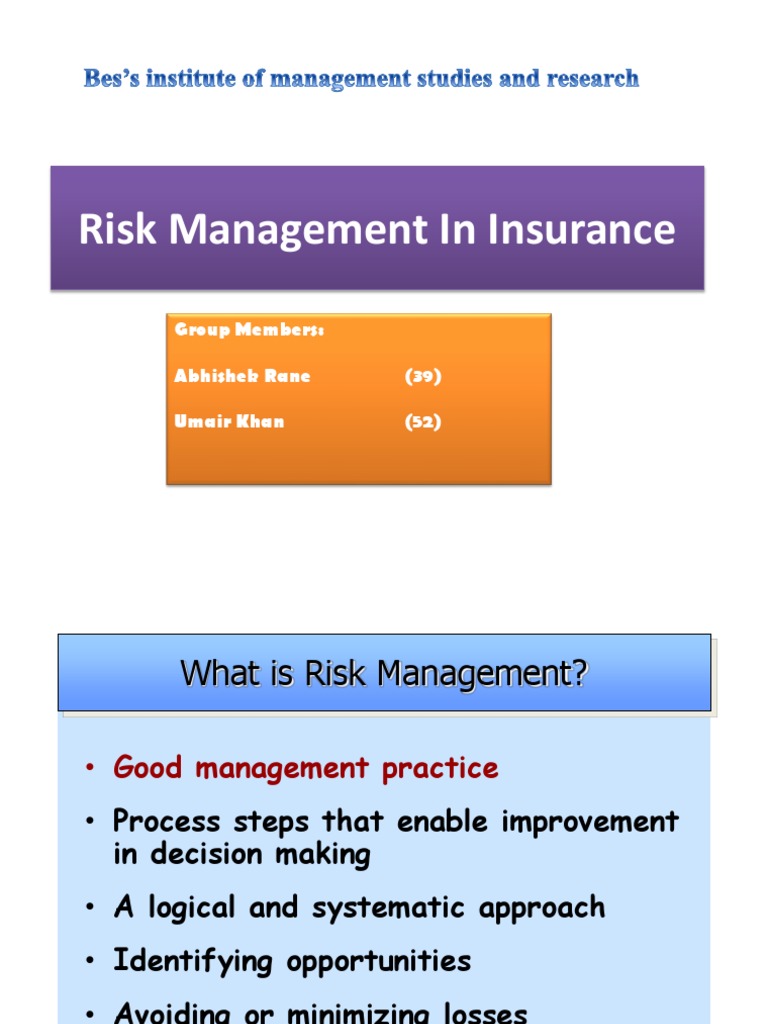 Final Banking and Insurance PDF Risk Management Risk