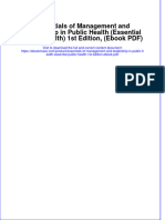 Essentials of Management and Leadership in Public Health Essential Public Health 1st Edition Ebook PDF