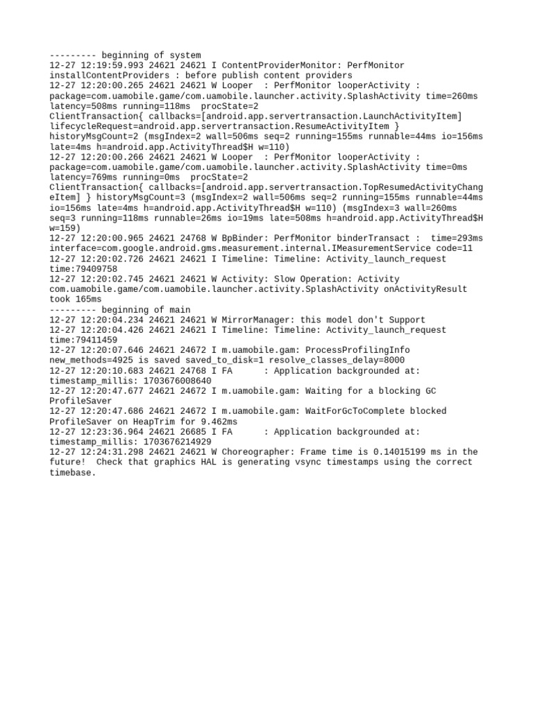 Performance Monitoring Log Analysis | PDF
