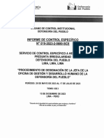 Informe de Contraloría que advierte contratación irregular en la Defensoría. 