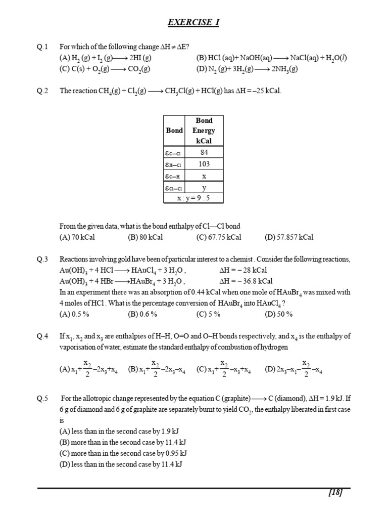 Thermodynamics Worksheet PDF Nature Materials