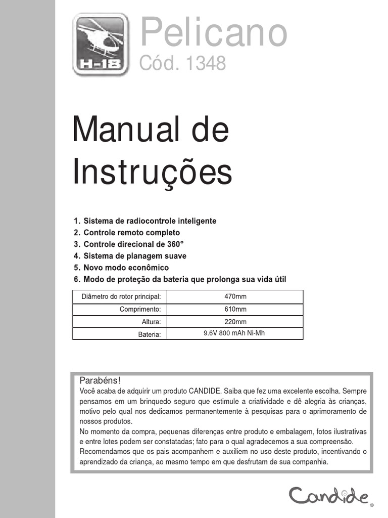 Manual do Helicóptero Candide 1348 | PDF