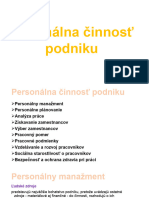 Personalna Cinnost Podniku