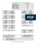 Fixtures Winter 2023-24