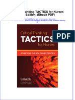 Critical Thinking Tactics For Nurses 3rd Edition Ebook PDF