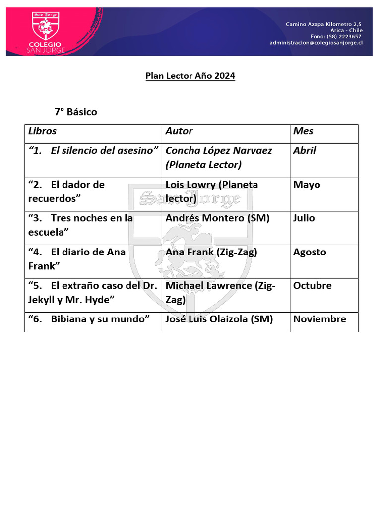Plan Lector 2024 7 Basico Pdf