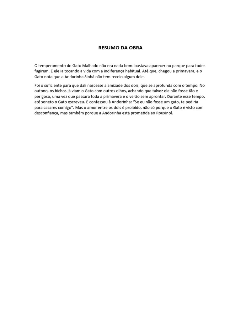 Resumo Da Obra Potugues | PDF