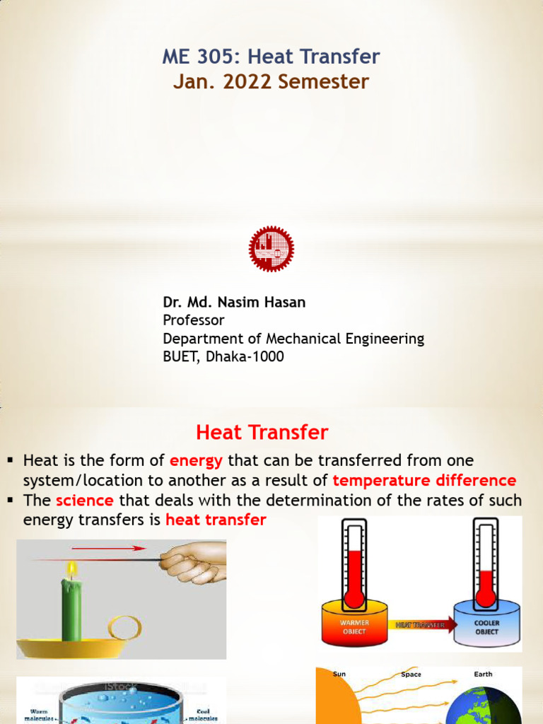 ME 305 C 1 Intro-Jan2022 | PDF | Thermal Conductivity | Heat Transfer