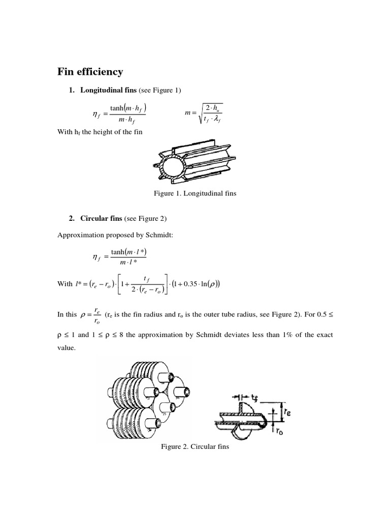 Fin Efficiency in Heat Exchangers | PDF