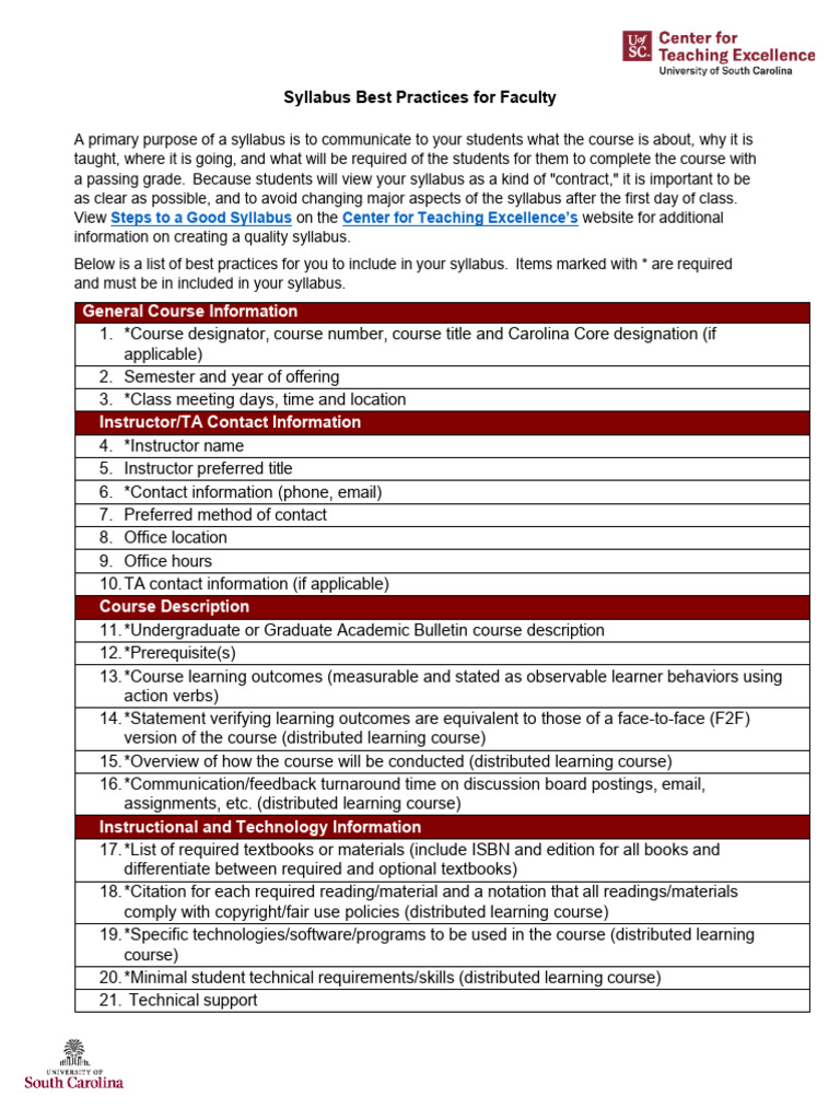 Cte syllabus best practices pdf