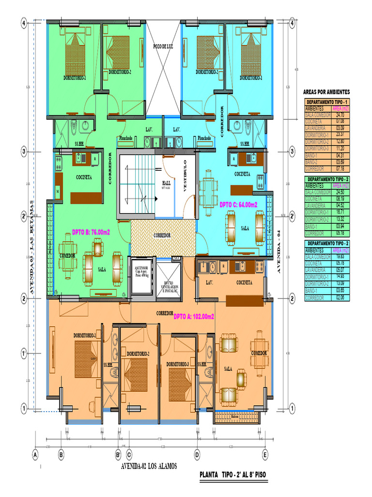 Planos de Departamentos Tipo y Áreas | PDF