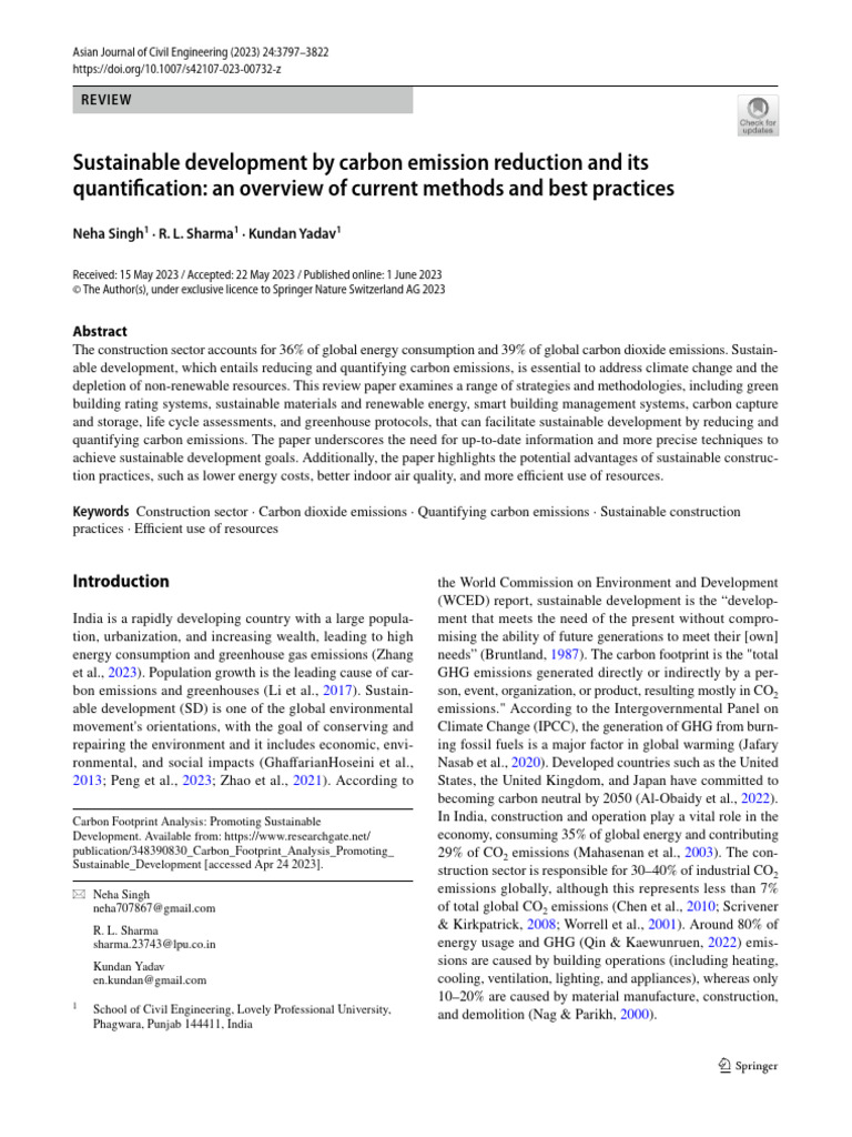 Sustainable Development by Carbon Emission Reduction and Its ...
