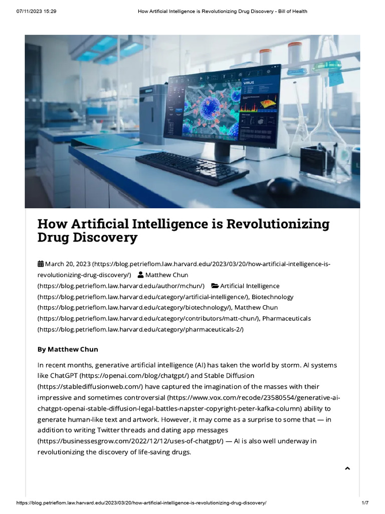 How Artificial Intelligence Is Revolutionizing Drug Discovery - Bill of ...