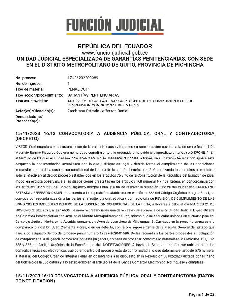 Expel 17U06202200089 23959013 21112023 | PDF | Debido al proceso ...