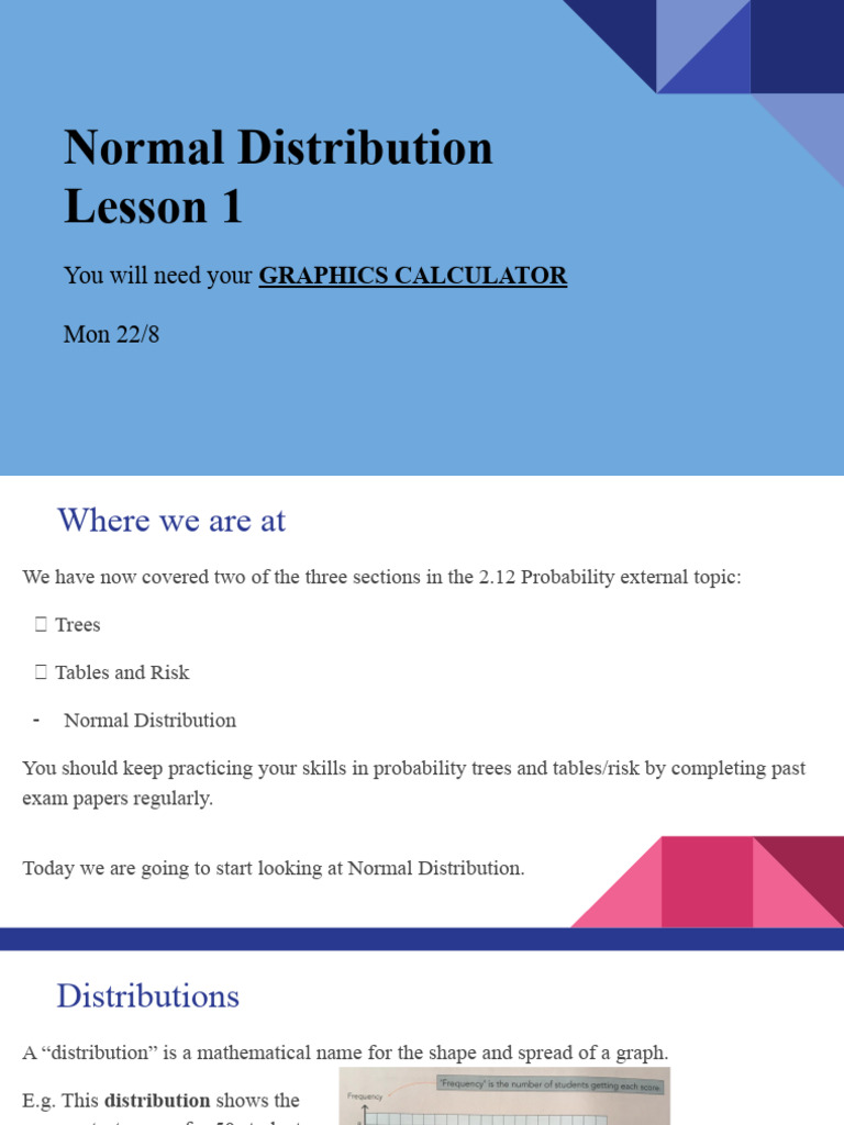 Normal Distribution Slides Pdf Standard Deviation Mode Statistics