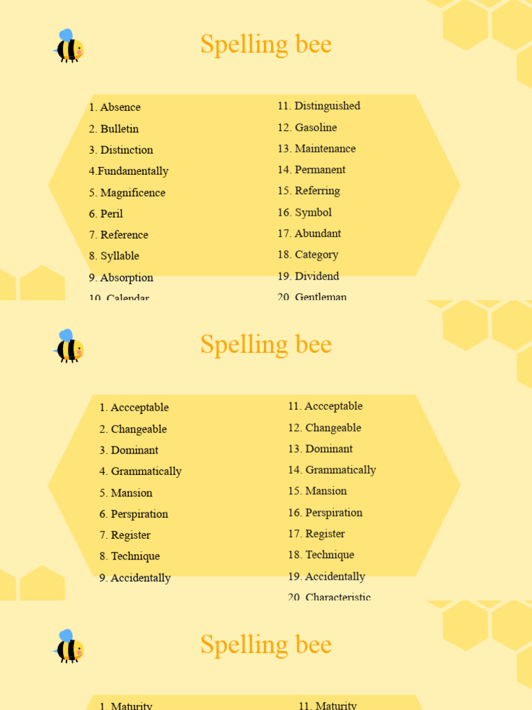 Spelling Bee PDF