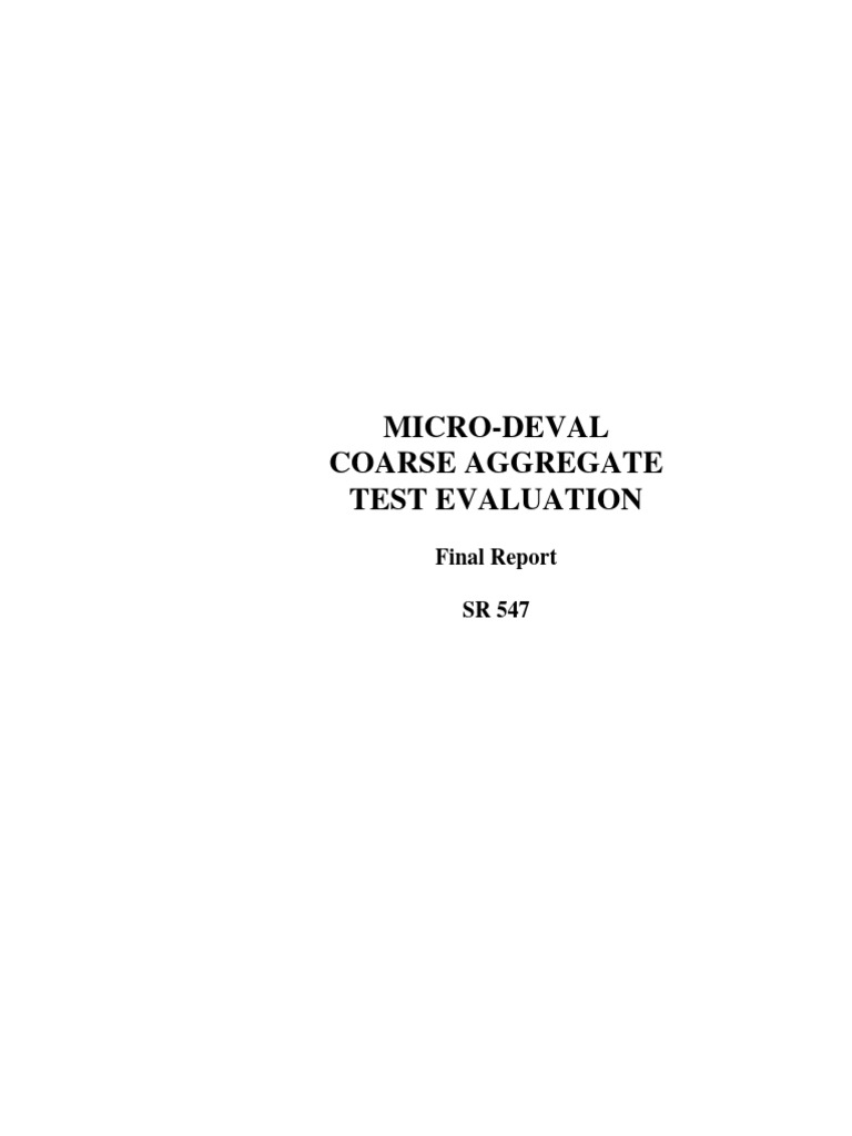 Micro-Deval Aggregate Test Evaluation | PDF | Analysis Of Variance ...