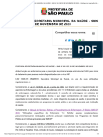 PORTARIA SECRETARIA MUNICIPAL DA SAÚDE - SMS #801 DE 30 DE NOVEMBRO DE 2023 Catálogo de Legislação Municipal