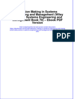 Decision Making in Systems Engineering and Management Wiley Series in Systems Engineering and Management Book 79 Ebook PDF Version