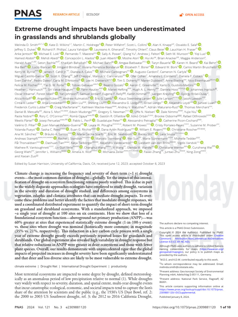 Extreme Drought Impacts Have Been Underestimated in Grasslands and ...